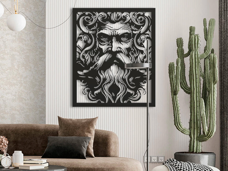 Poseidon God of the Sea - 3D CNC & Laser Cut Design (STL, DXF, SVG Files) | Ψηφιακό Σχέδιο