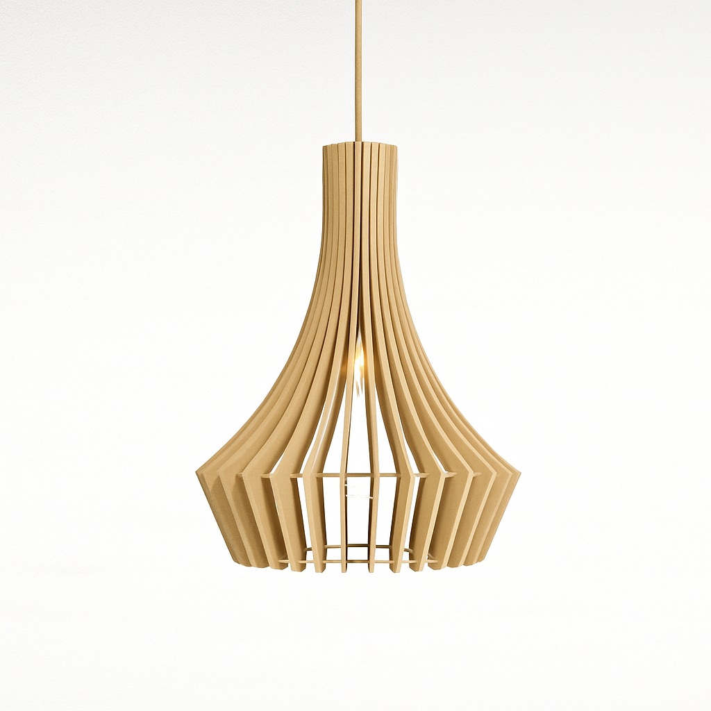 Ξύλινο Κρεμαστό Φωτιστικό – Μοντέρνος Σχεδιασμός σε Πολλά Χρώματα