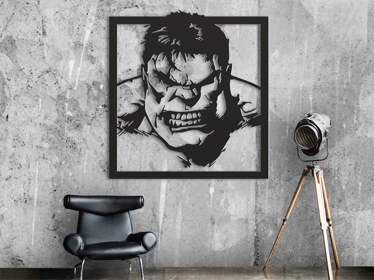 3D Ξύλινο Κάδρο "Incredible Hulk Rage"