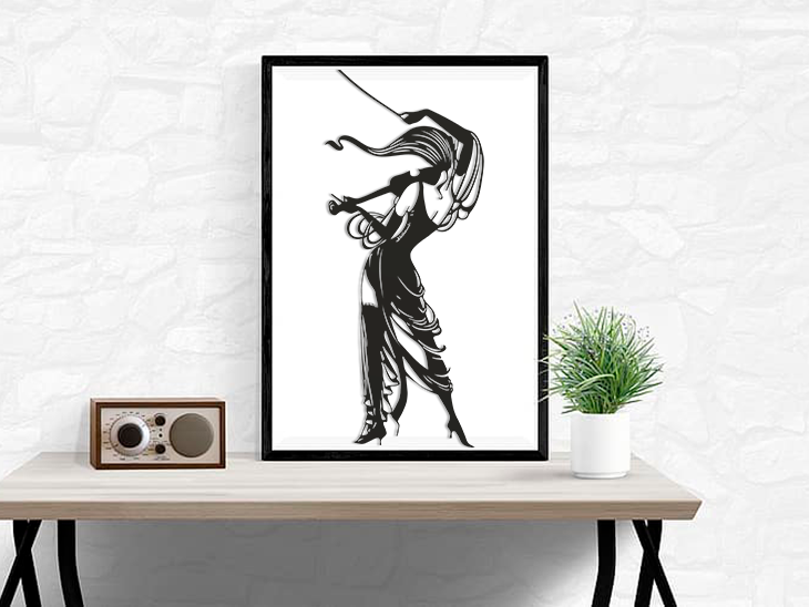 3D Ξύλινο Κάδρο "The Violinist"