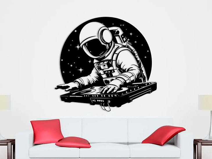 3D Ξύλινο Κάδρο "DJ in Space"
