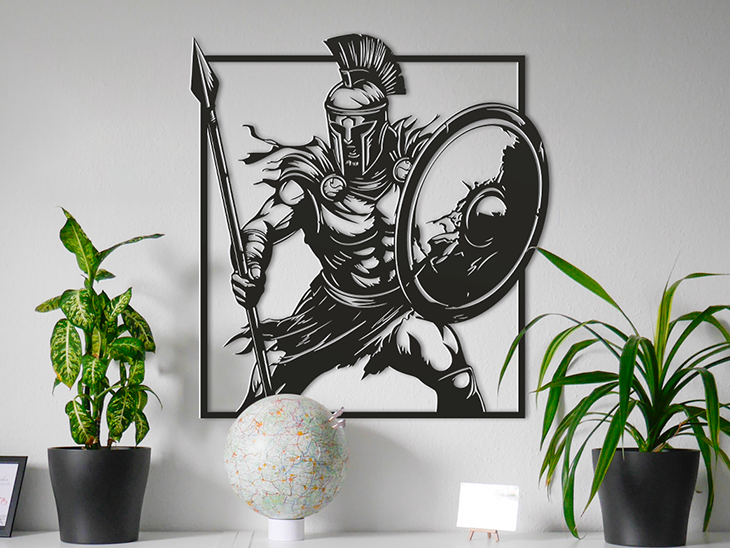 3D Ξύλινο Κάδρο "Spartan Warrior"