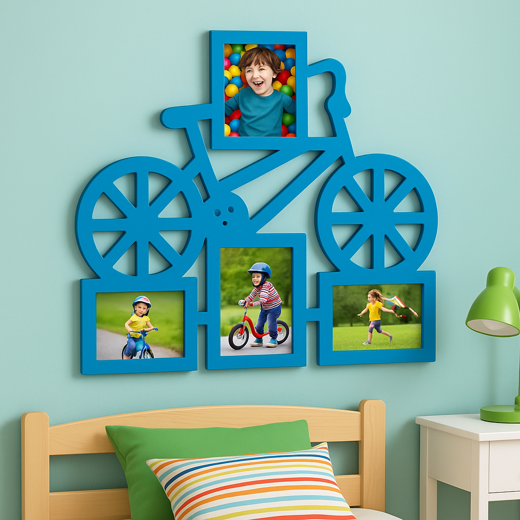 Ξύλινη Κορνίζα Τοίχου "Bicycle" – 50 x 50 εκ. | Διαθέσιμη σε Πολλά Χρώματα