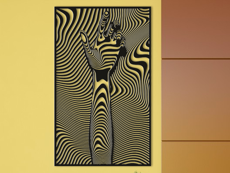 3D Wooden Frame "Liquid Motion Hand" – Optical Illusion