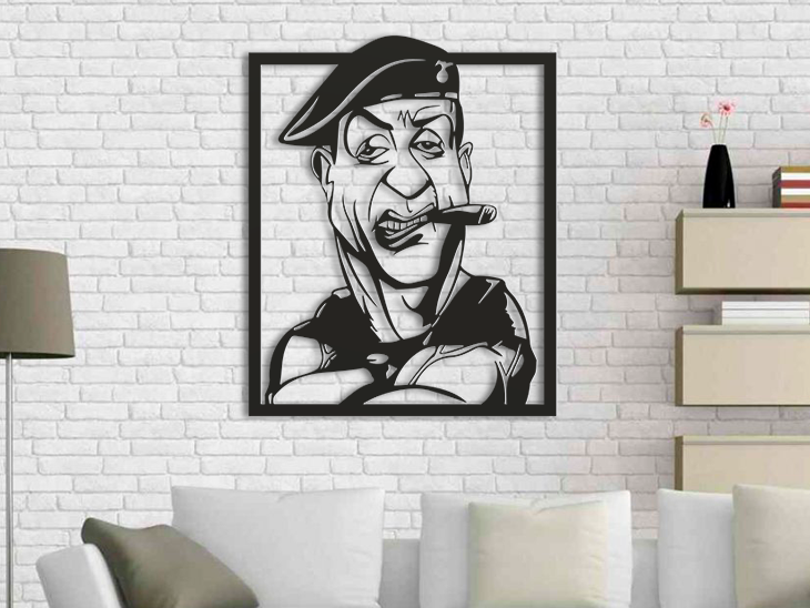 3D Ξύλινο Κάδρο "The Action Legend Caricature"