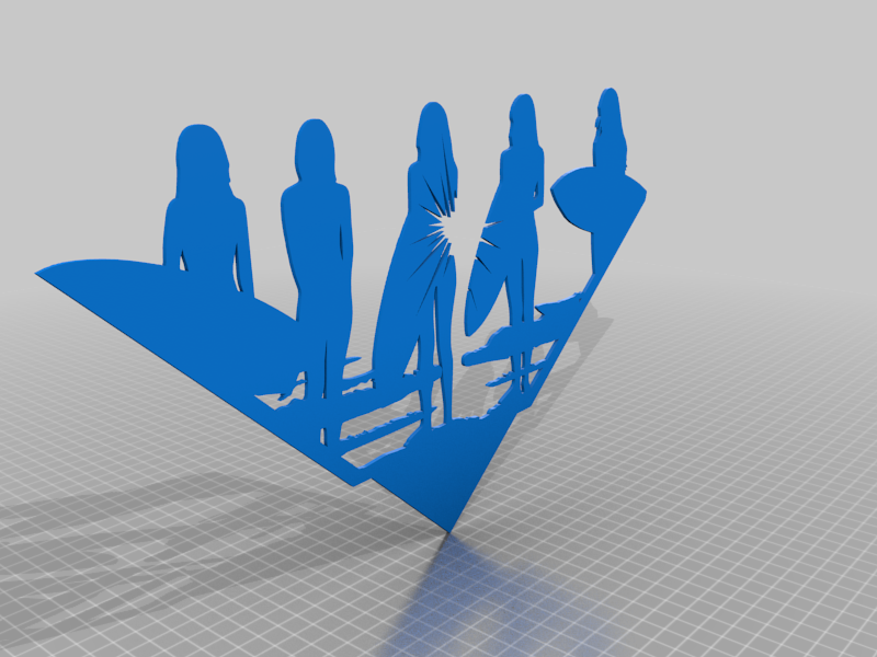 Surfer Girls Summer - CNC & Laser Cut Design (STL, DXF, SVG Files) | Ψηφιακό Σχέδιο