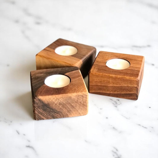 Ξύλινο Κηροπήγιο Ρεσώ από Φυσικό Ξύλο