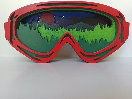 Ξύλινη 3D Μάσκα Σκι – Διακοσμητικό Τοίχου για Παιδικό ή Εφηβικό Δωμάτιο