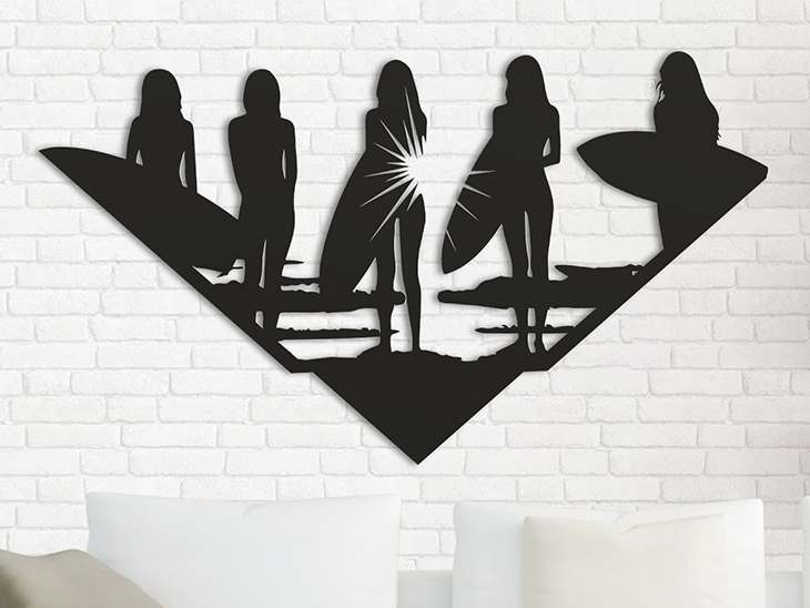 Surfer Girls Summer - CNC & Laser Cut Design (STL, DXF, SVG Files) | Ψηφιακό Σχέδιο