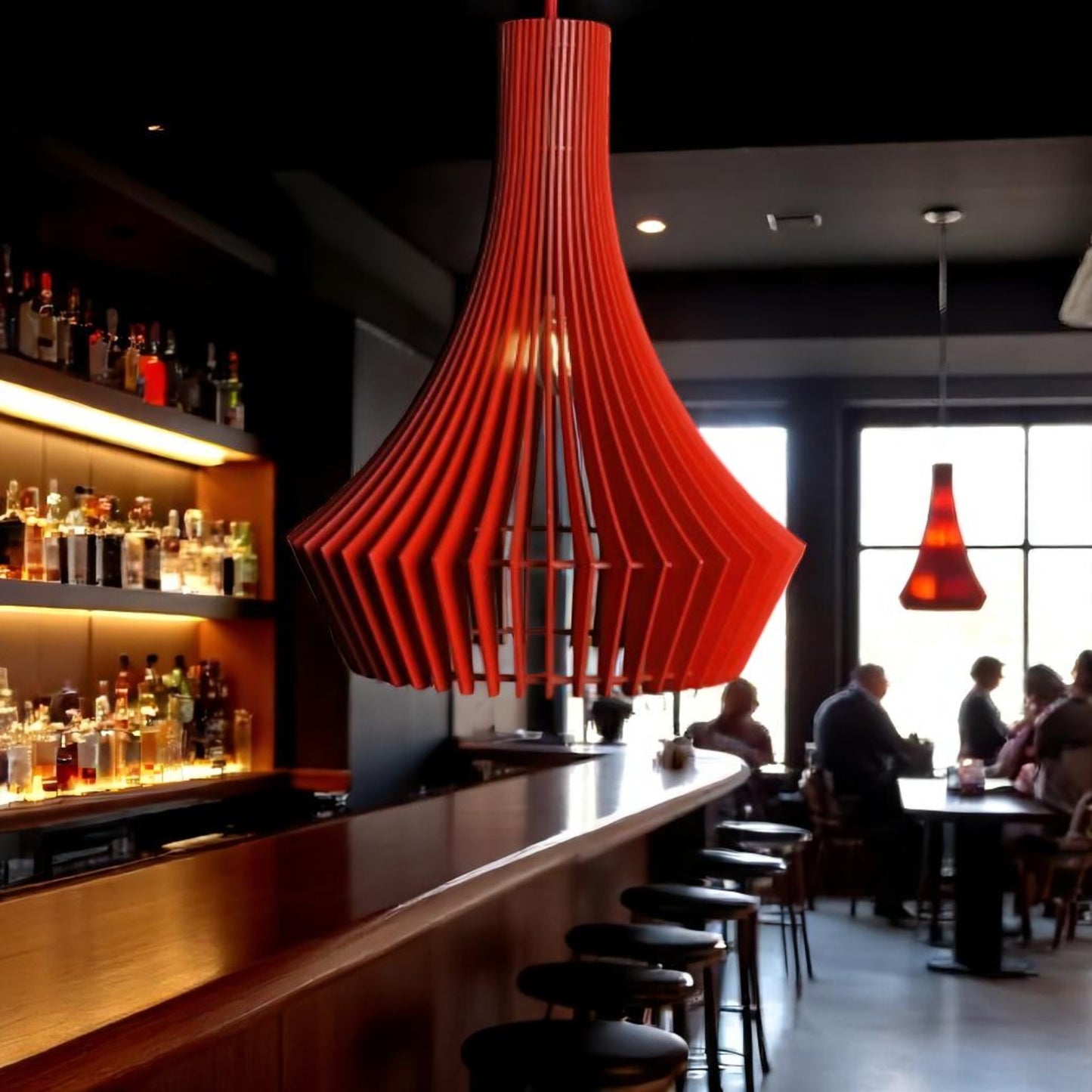 Ξύλινο Κρεμαστό Φωτιστικό – Μοντέρνος Σχεδιασμός σε Πολλά Χρώματα