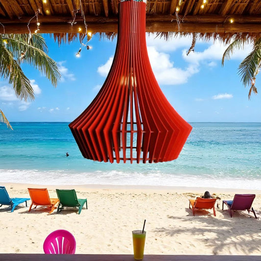 Ξύλινο Κρεμαστό Φωτιστικό – Μοντέρνος Σχεδιασμός σε Πολλά Χρώματα