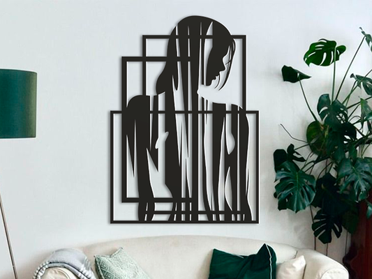 3D Ξύλινο Κάδρο "Woman Silhouette"