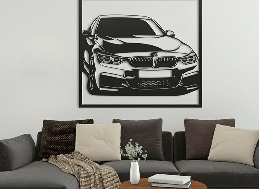 3D Ξύλινο Κάδρο "BMW M4 Silhouette"