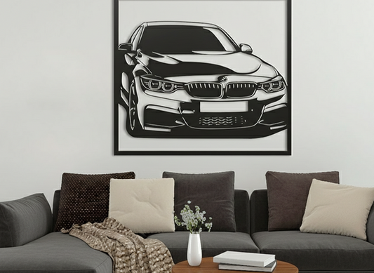 3D Ξύλινο Κάδρο "BMW M4 Silhouette"