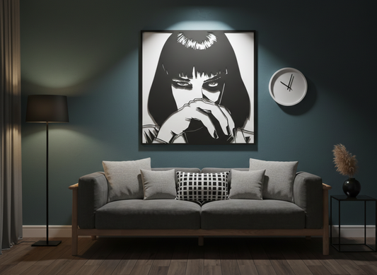 3D Ξύλινο Κάδρο "Mia Wallace - Pulp Fiction"