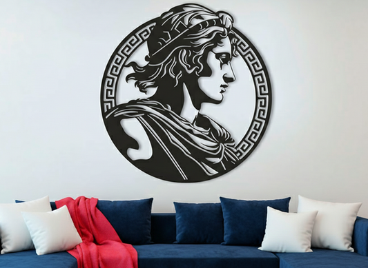 Ξύλινο Διακοσμητικό Τοίχου "Αλέξανδρος ο Μέγας" με Μαιάνδρους