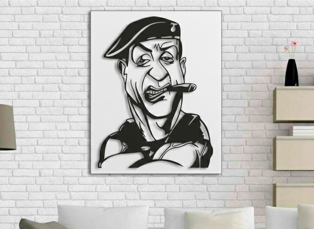 3D Ξύλινο Κάδρο "The Action Legend Caricature"