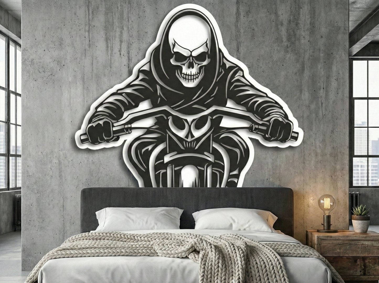 3D Ξύλινο Κάδρο "Ghost Rider Silhouette"