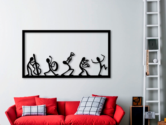 3D Ξύλινο Κάδρο "The Jazz Band"