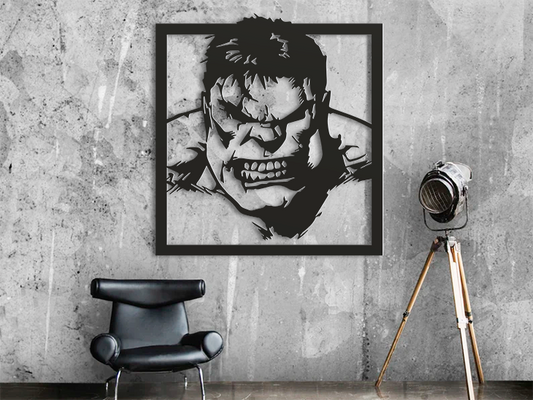 3D Ξύλινο Κάδρο "Incredible Hulk Rage"