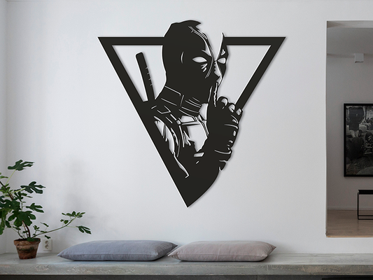 3D Ξύλινο Κάδρο "Deadpool Silence"