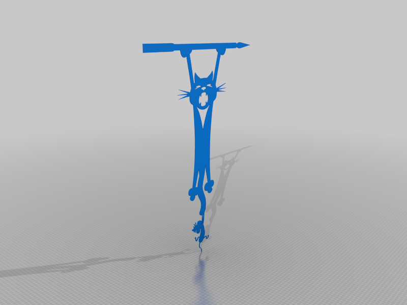 Funny Hanging Cat with Pencil - CNC & Laser Cut Design (STL, DXF, SVG Files) | Ψηφιακό Σχέδιο