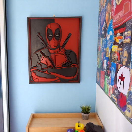 Ξύλινο 3D Κάδρο Deadpool –Φτιάξε τον Ηρωα σου