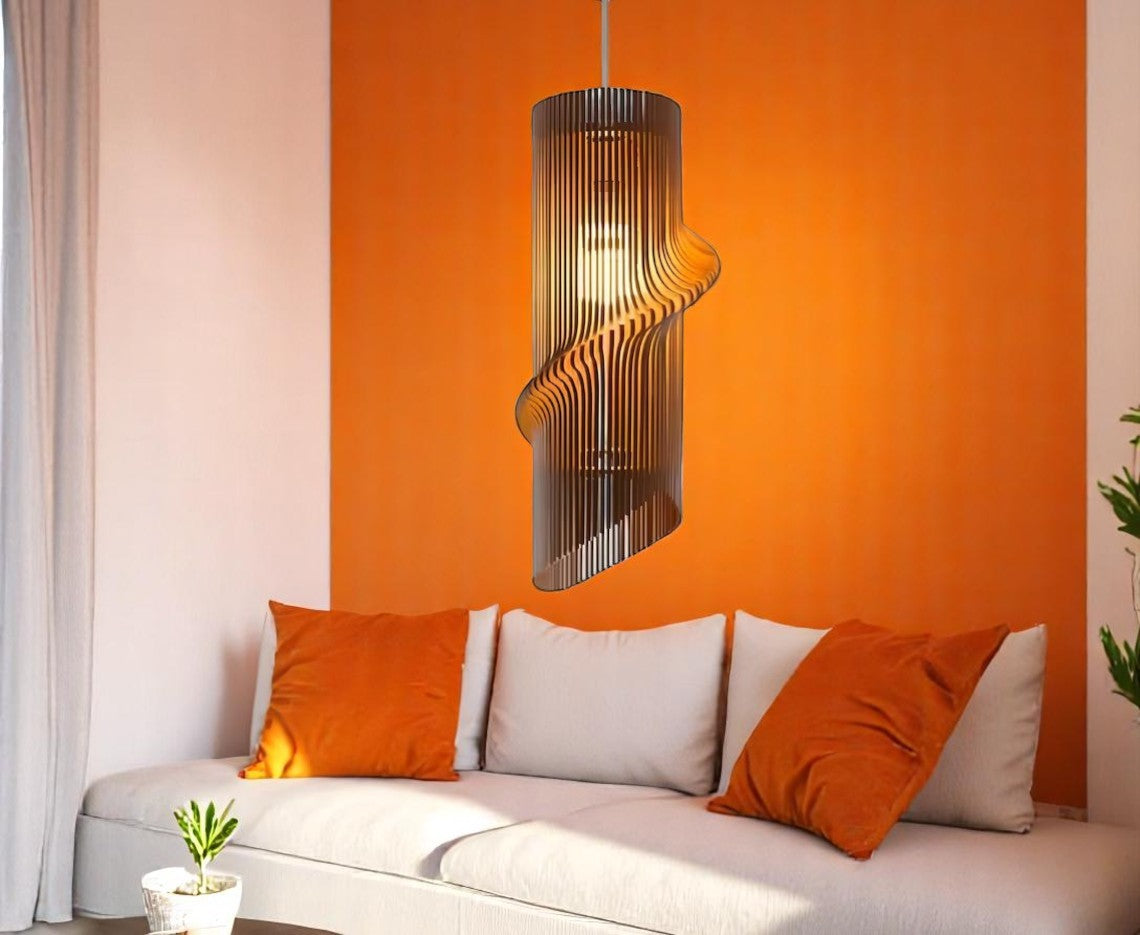 Ξύλινο Κρεμαστό Φωτιστικό Σπιράλ – Μοντέρνο Design