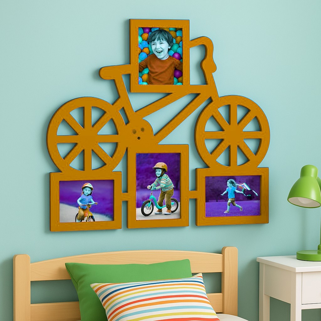 Ξύλινη Κορνίζα Τοίχου "Bicycle" – 50 x 50 εκ. | Διαθέσιμη σε Πολλά Χρώματα