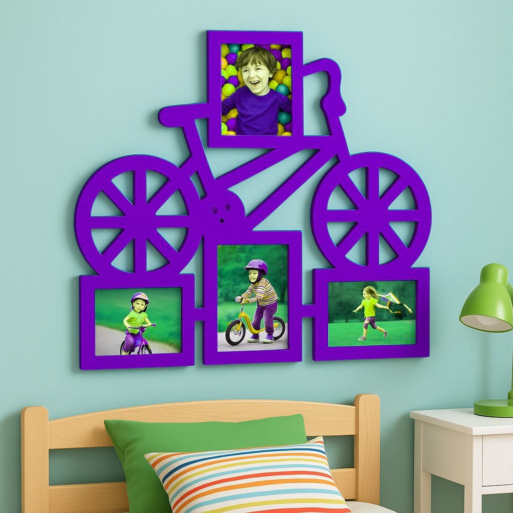 Ξύλινη Κορνίζα Τοίχου "Bicycle" – 50 x 50 εκ. | Διαθέσιμη σε Πολλά Χρώματα