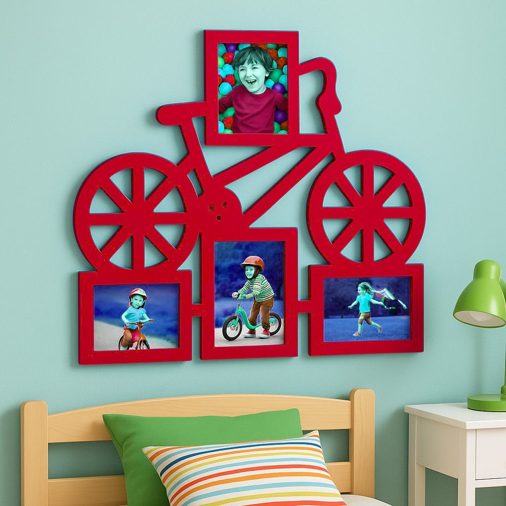 Ξύλινη Κορνίζα Τοίχου "Bicycle" – 50 x 50 εκ. | Διαθέσιμη σε Πολλά Χρώματα