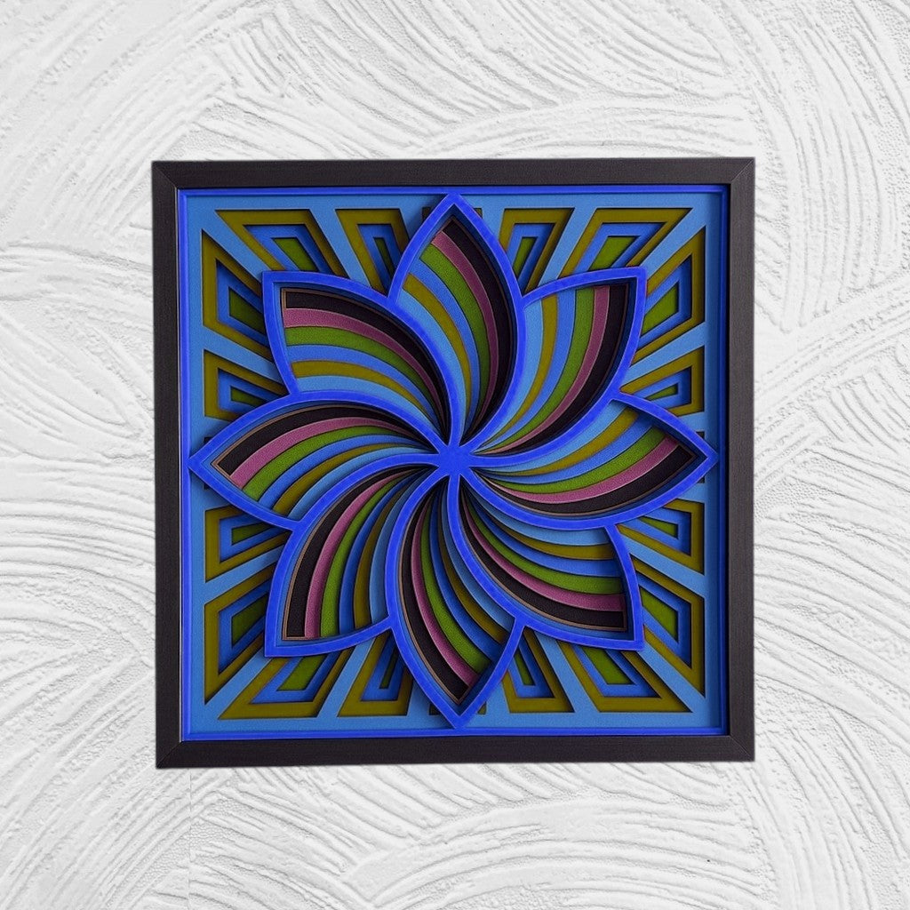 3D Ξύλινο Κάδρο Λουλούδι