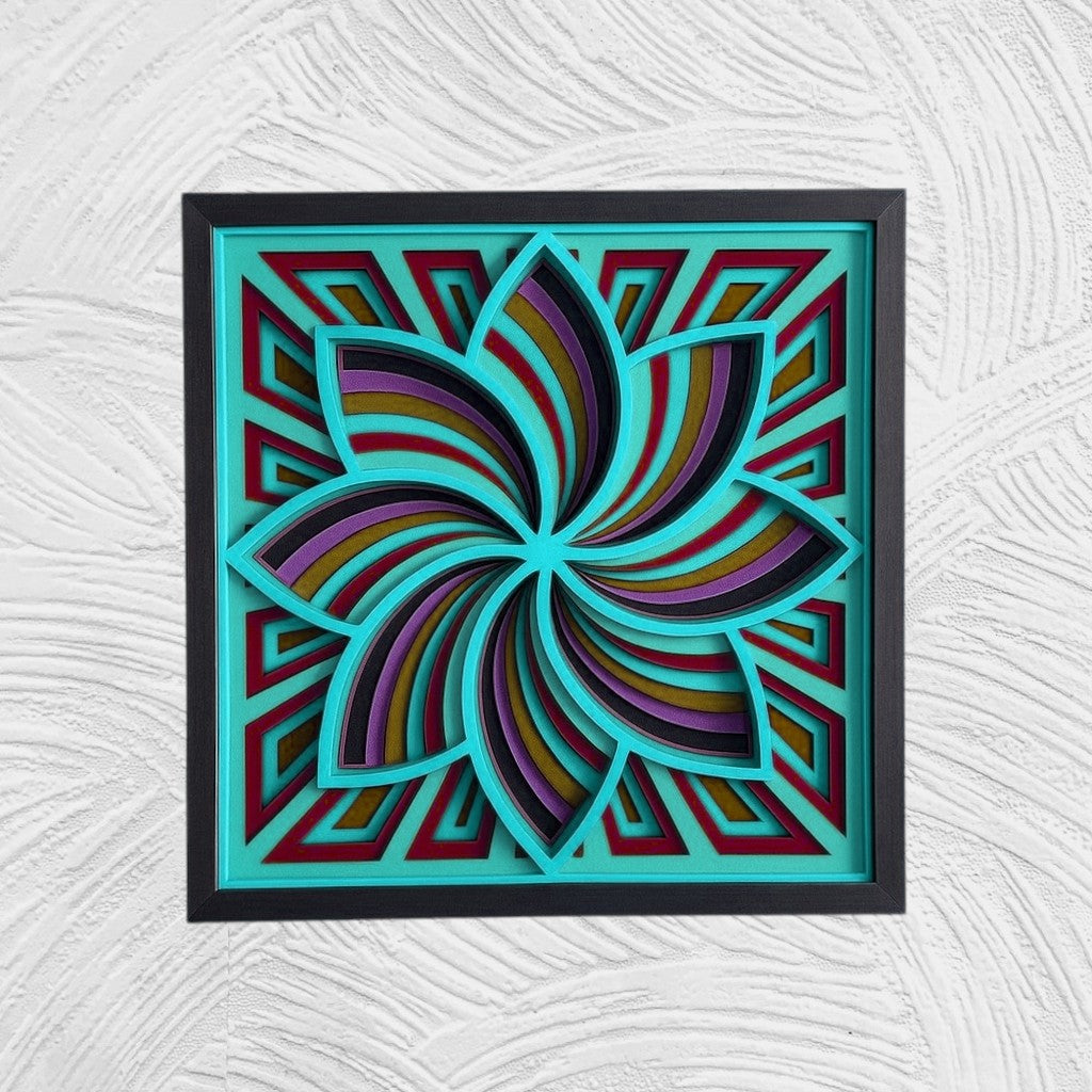 3D Ξύλινο Κάδρο Λουλούδι