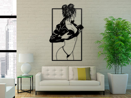 3D Ξύλινο Κάδρο "Urban Girl Silhouette"