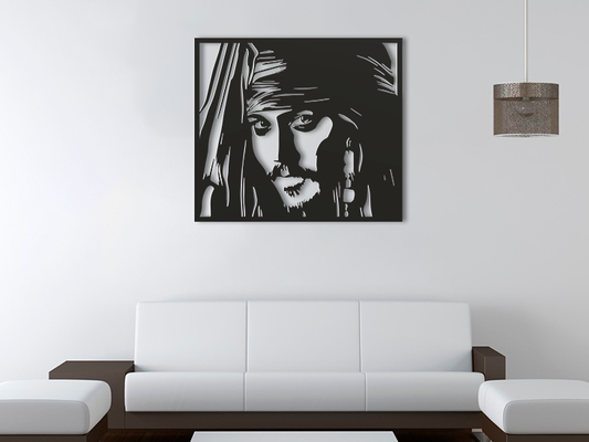 3D Ξύλινο Κάδρο "Captain Jack Sparrow"