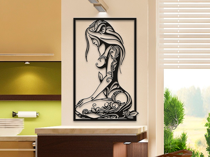 3D Ξύλινο Κάδρο "Floral Silhouette"