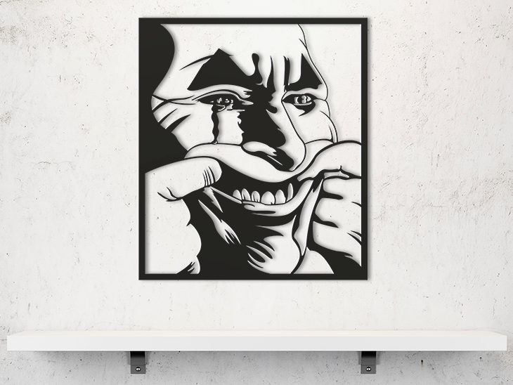 3D Ξύλινο Κάδρο "The Smile of Chaos"