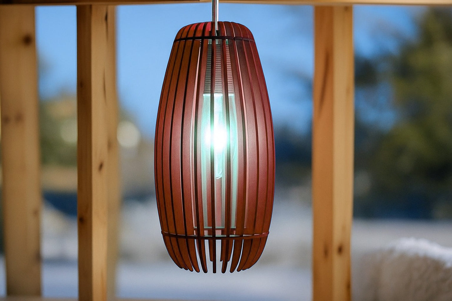 Κρεμαστό Ξύλινο Φωτιστικό “Cocoon” – 60εκ. | Μοντέρνο Design σε Πολλά Χρώματα